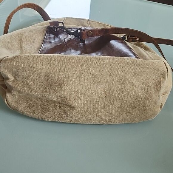 Mona B Leather and Canvas Bag - Picture 7 of 9